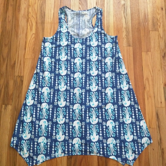 Lilly Pulitzer Melle Dress Indigo Get in Line Blue Sleeveless Racerback White L - Picture 8 of 16